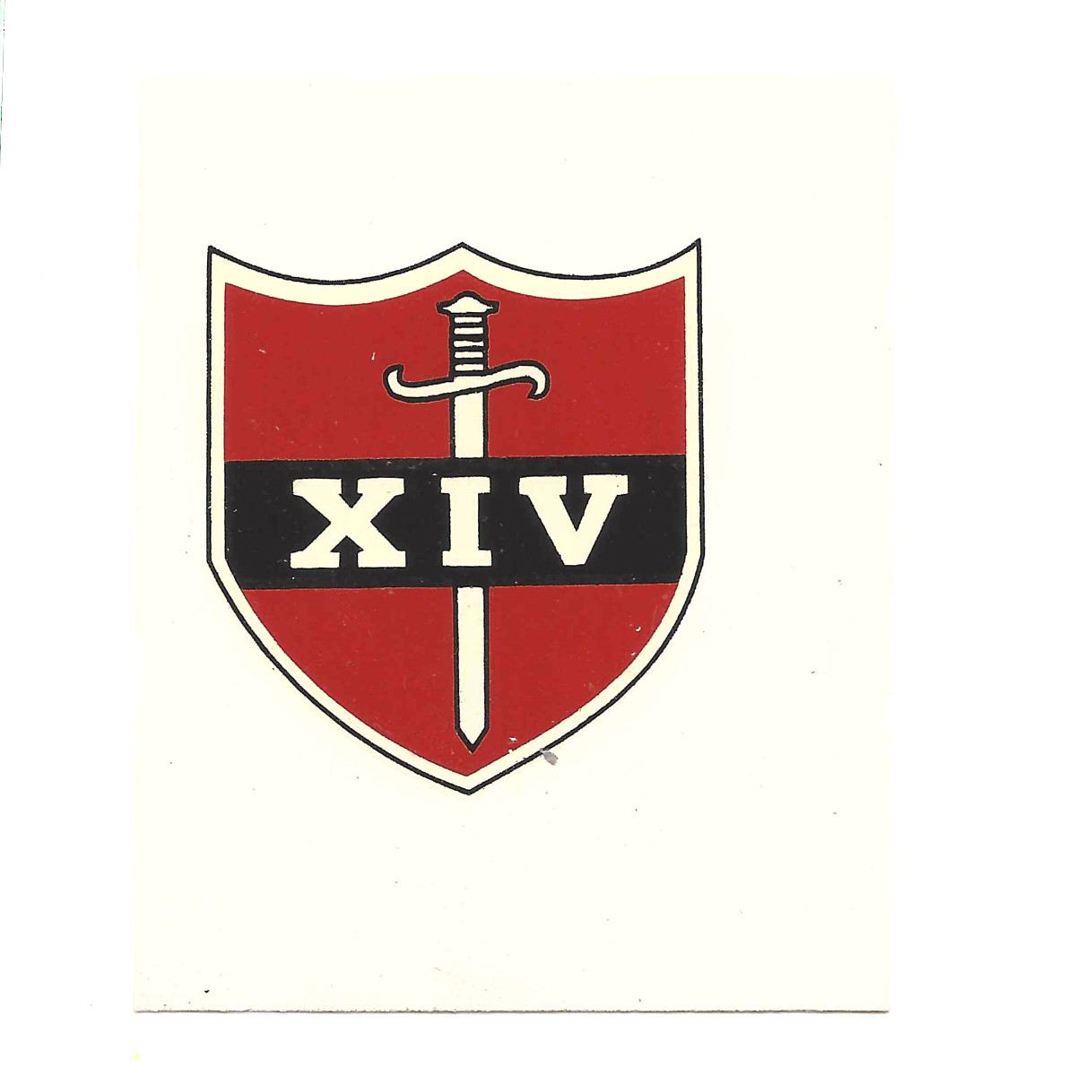 British WWII Unit Helmet Decal: 14th Army
