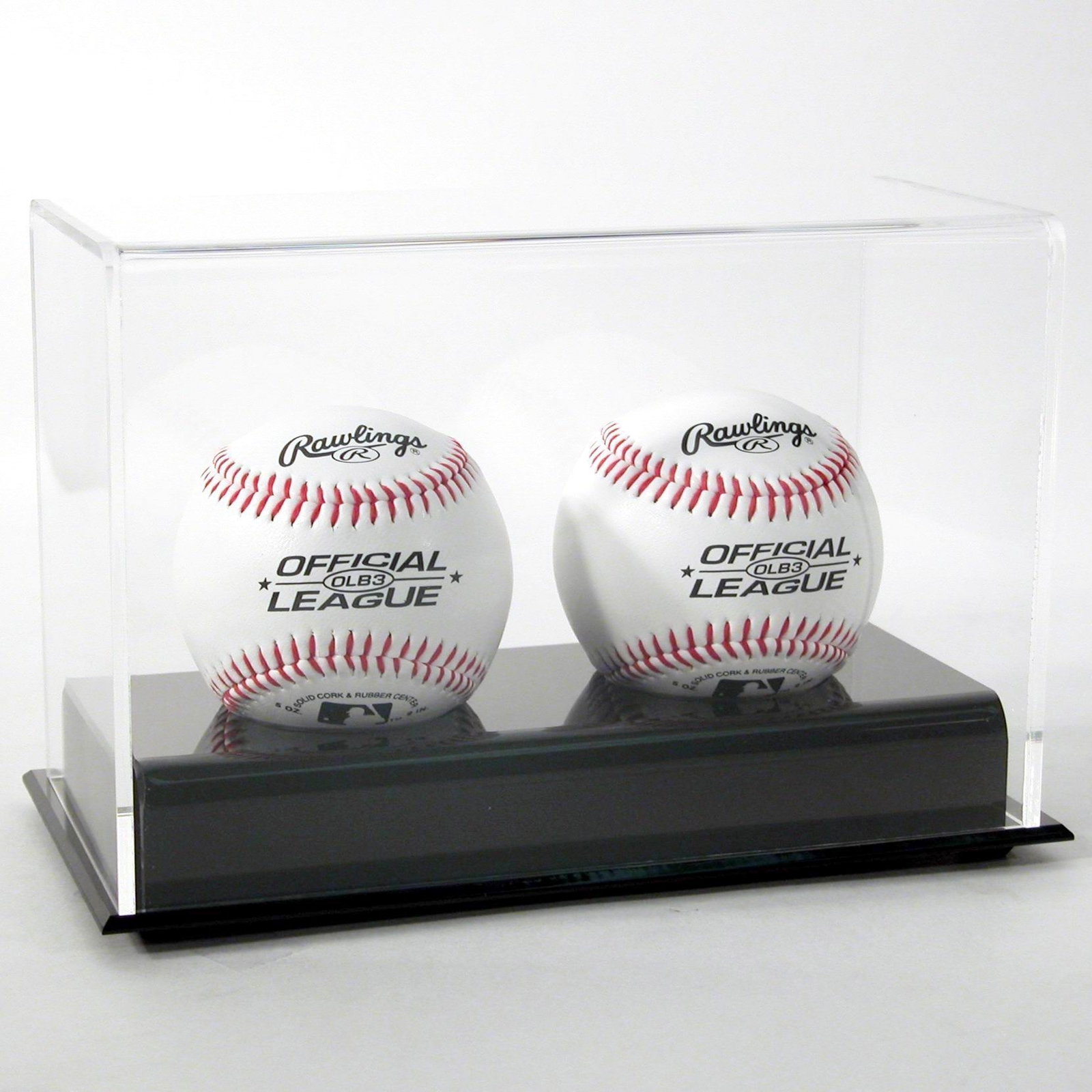 DELUXE DOUBLE ACRYLIC BASEBALL DISPLAY CASE