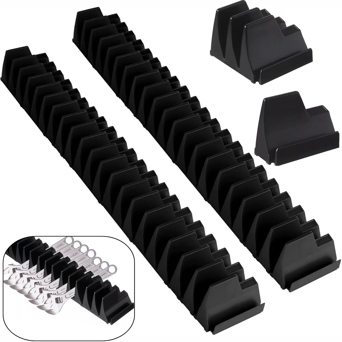 40x Magnetic Modular Wrench Organizer Compact Tool Storage Slots hold Tools SAE