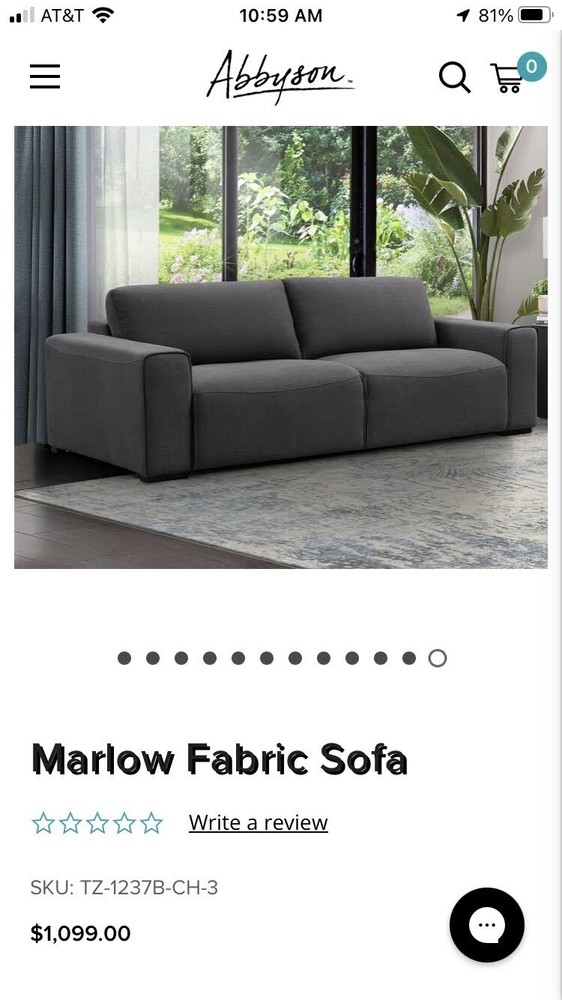 2 Identical Fabric Sofas - Slightly Used