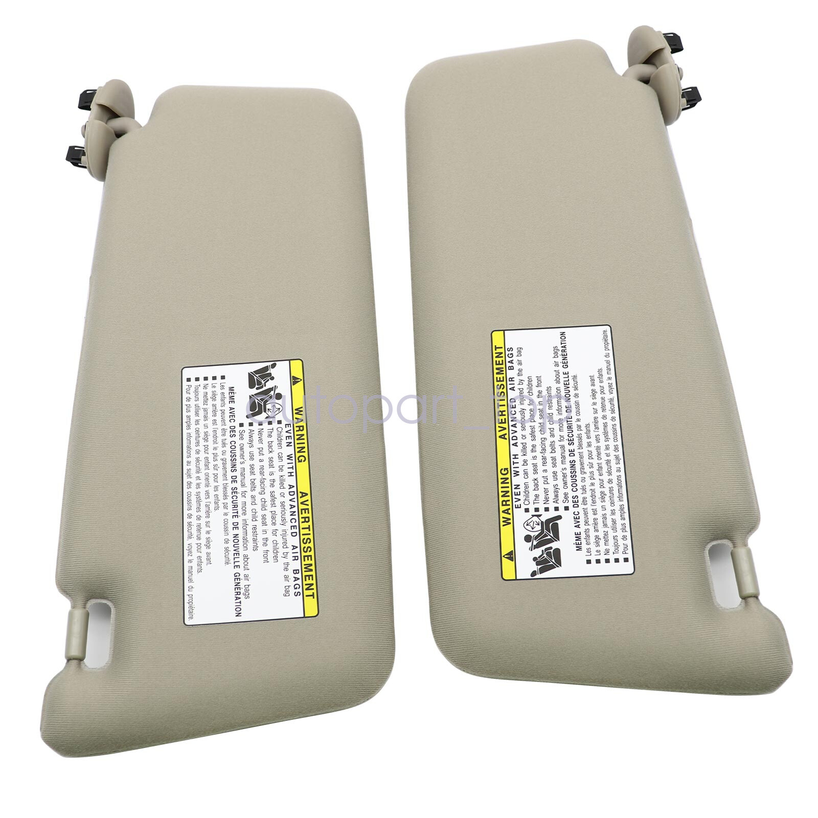 2Pc Fits 2007-2011 Toyota Camry Tan Beige Sun Visor Pair Left Right 2.4 2.5 3.5L