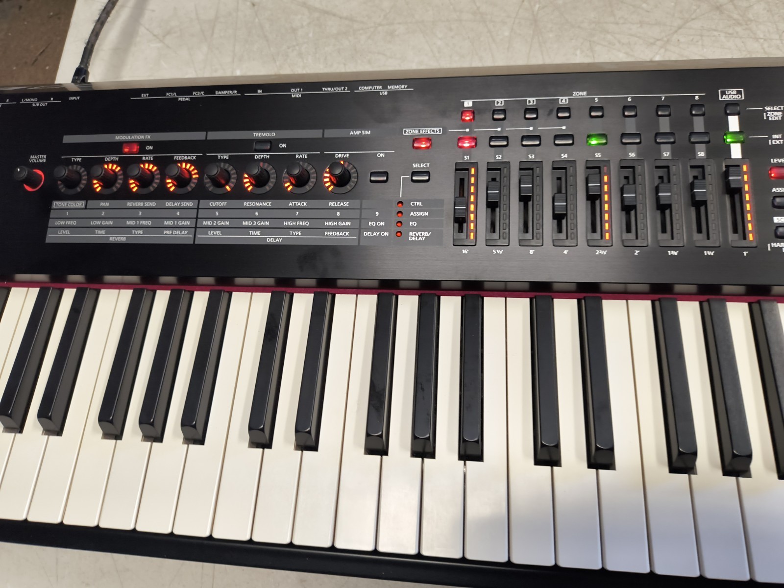 Roland RD-2000 EX digital stage piano in black, used with issues