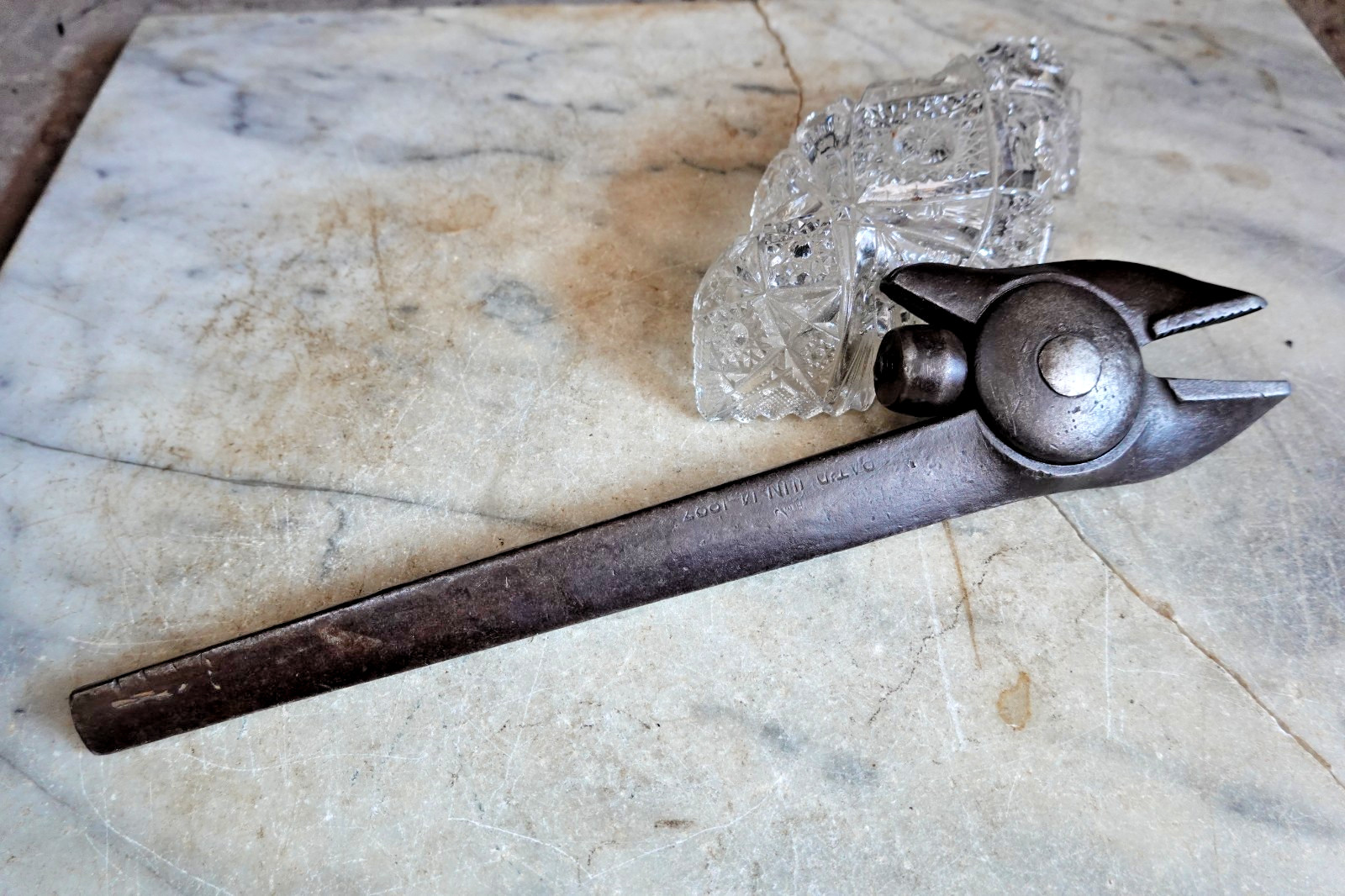 Antique "BOYNTON" ADJUSTABLE ALLIGATOR WRENCH Jun 14 1887 Mechanic Carpenter