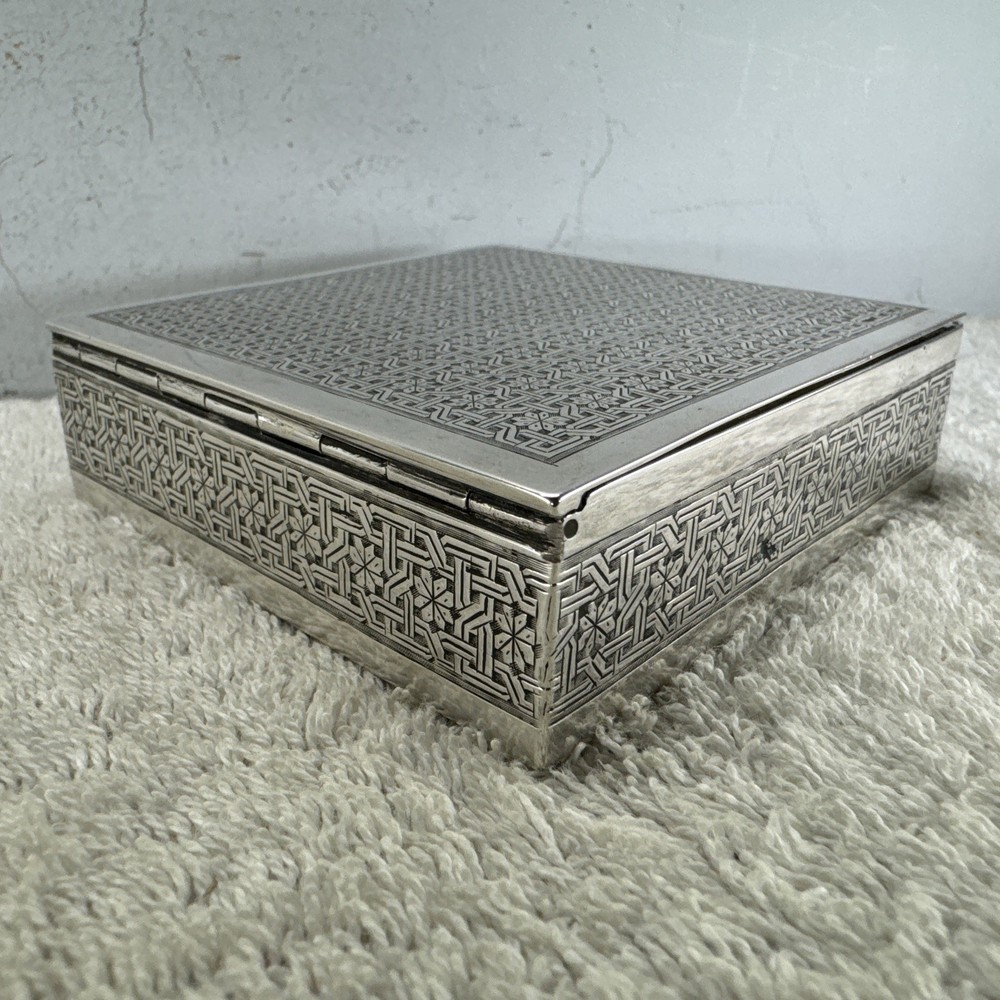 Solid Silver Middle Eastern Box Late 19th/ Early 20th Century