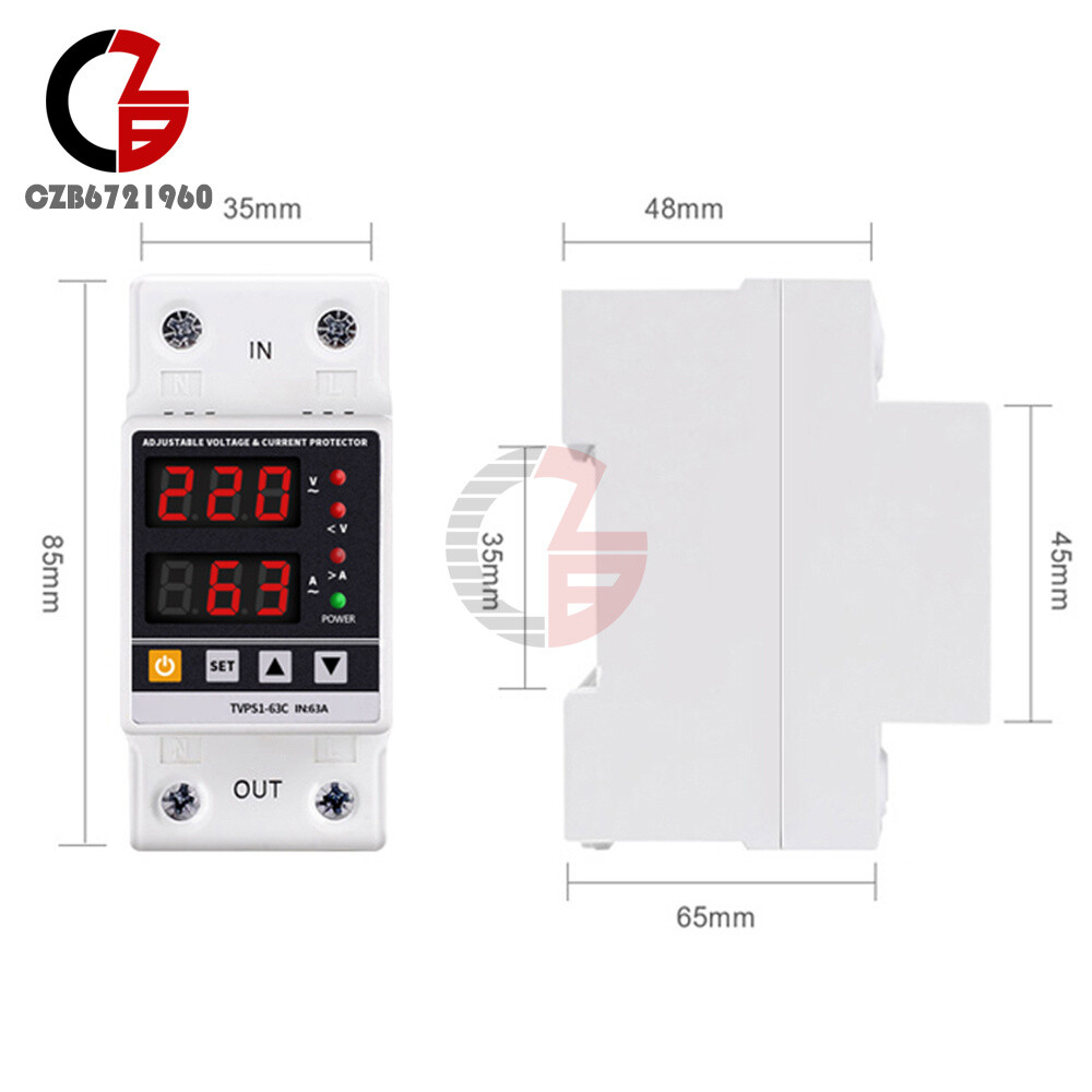 AC220/110V 40/63/80A Over Under Voltage Switch Protector Over Current Protection