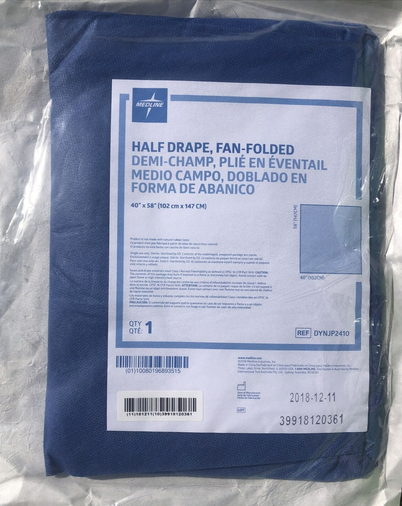 ONE PK HALF Drape Fan-Folded SIZE (40" x 58”)