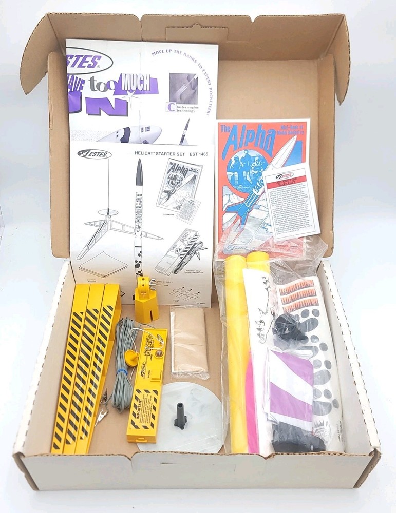 Estes HeliCAT Starter Set Model Rocket Kit w/ Launch Pad in Range Box