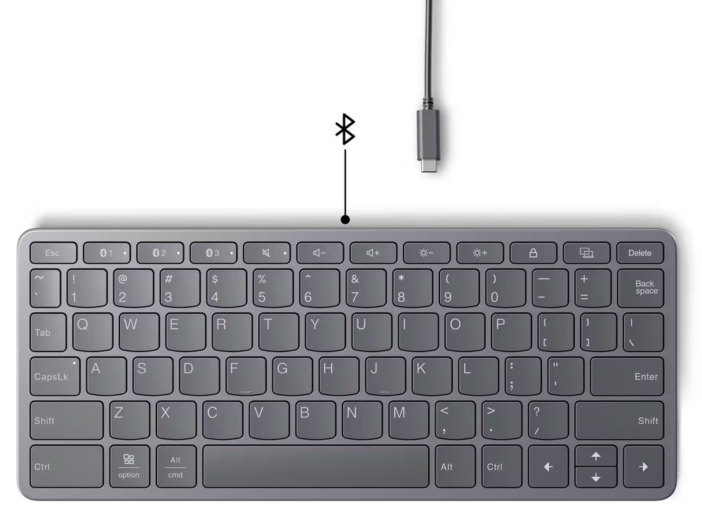 Lenovo - Multi-Device Wireless Keyboard - Luna Gray