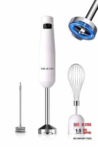 Cordless Immersion Hand Blender (Stick Blender) – Smooth, Controlled White