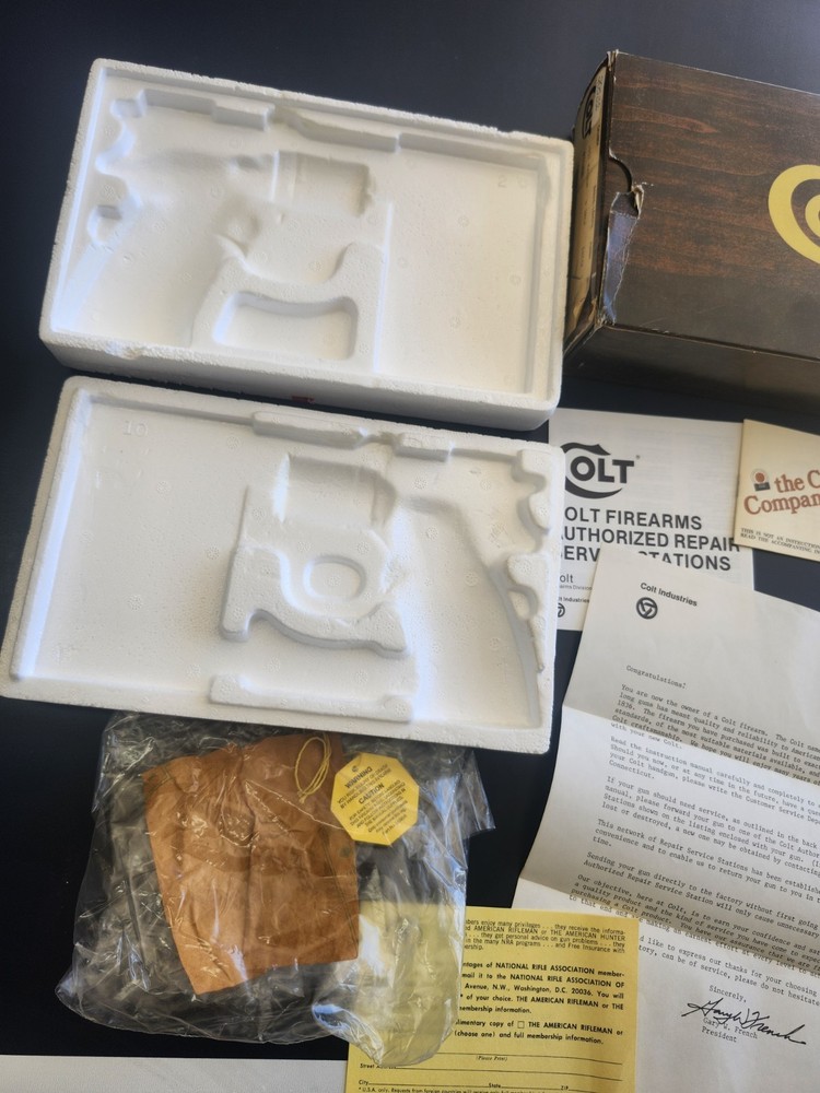 1980's Colt Python 4" Nickel wood grain Box W/ papers