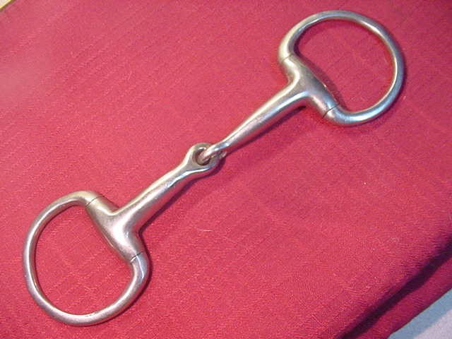 Stainless Steel 4.5" Single Joint Solid Mouth Eggbutt Snaffle Bit
