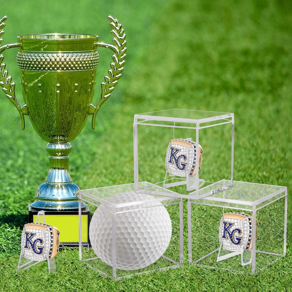 12 Pack Championship Ring Display Case Clear Acrylic 12 Pack, 12