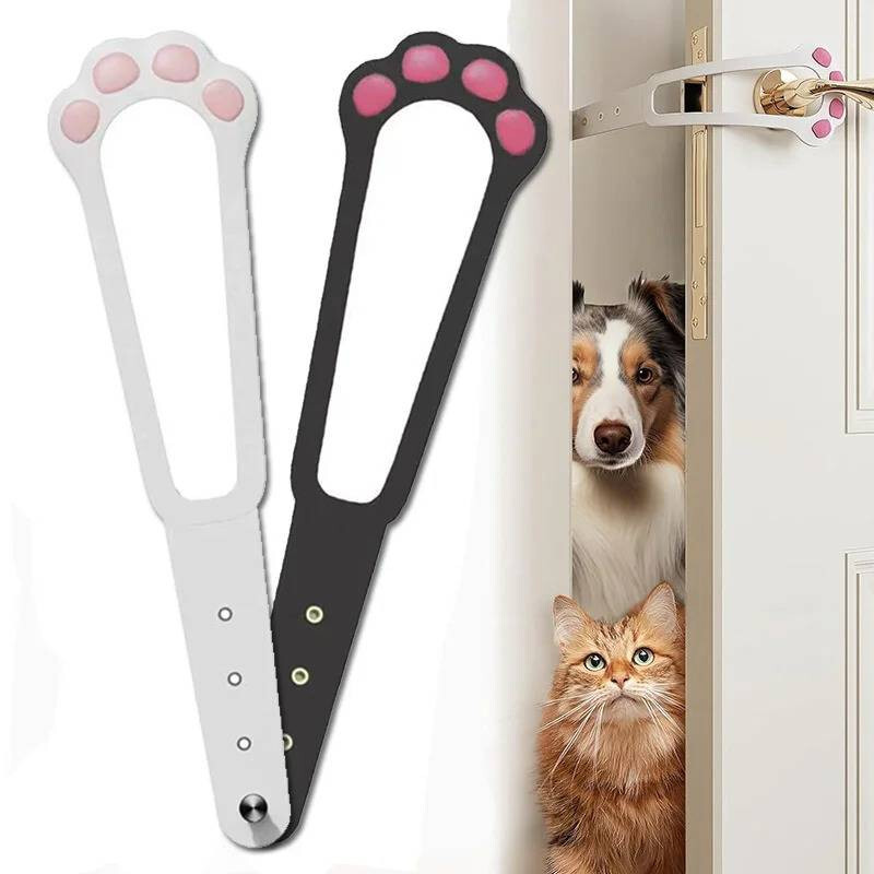 Adjustable Dog Cat Door Stopper Elastic Gate Lock Flex Latch Strap Keep Dogout