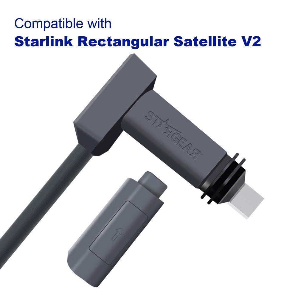For Starlink Rectangular Satellite V2 150 ft Replacement Cable Dish Router Kit