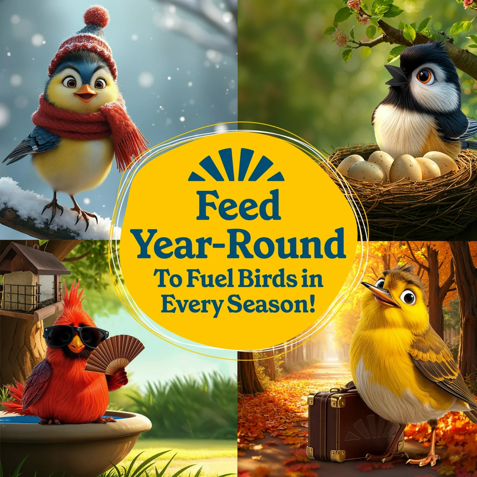 High Energy Suet Cake for Wild Birds Year-Round Feeding 8 Pack of 11.75 oz Cakes