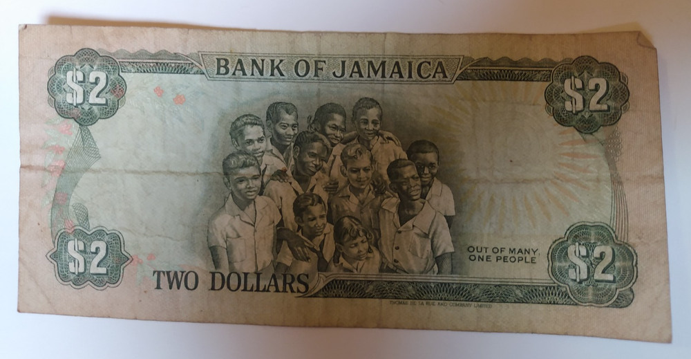1989 Jamaica 2 Dollar Note