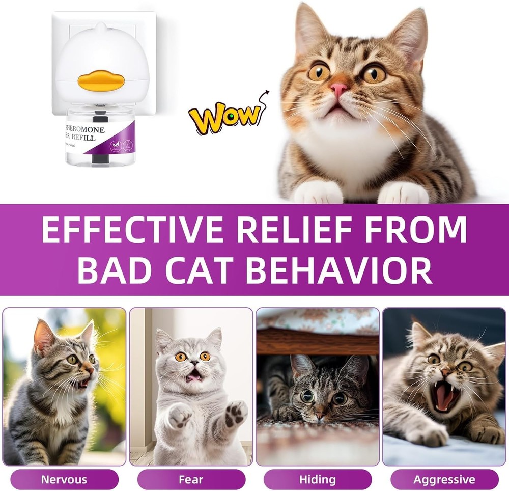 Cat Pheromones Calming Diffuser: Cat Calming Diffuser - Effectively Relieve A...