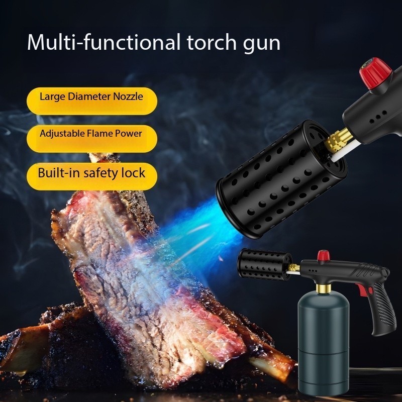 Multi-Use Propane Torch Gun - Adjustable Flame, Safety Lock, Wide Nozzle | BBQ,