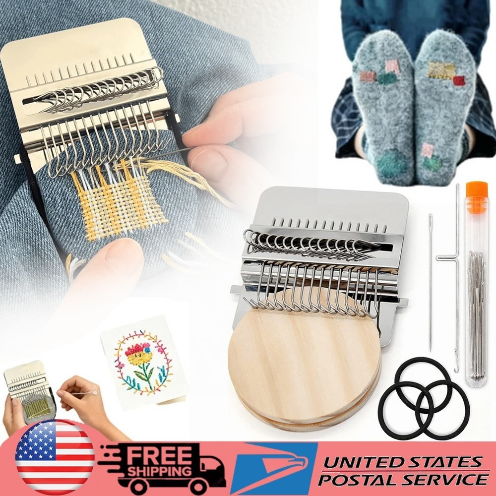 10 Hook Loom Knitting Kit Patch Kit Weaving Loom Portable Patch Darning Loom Kit