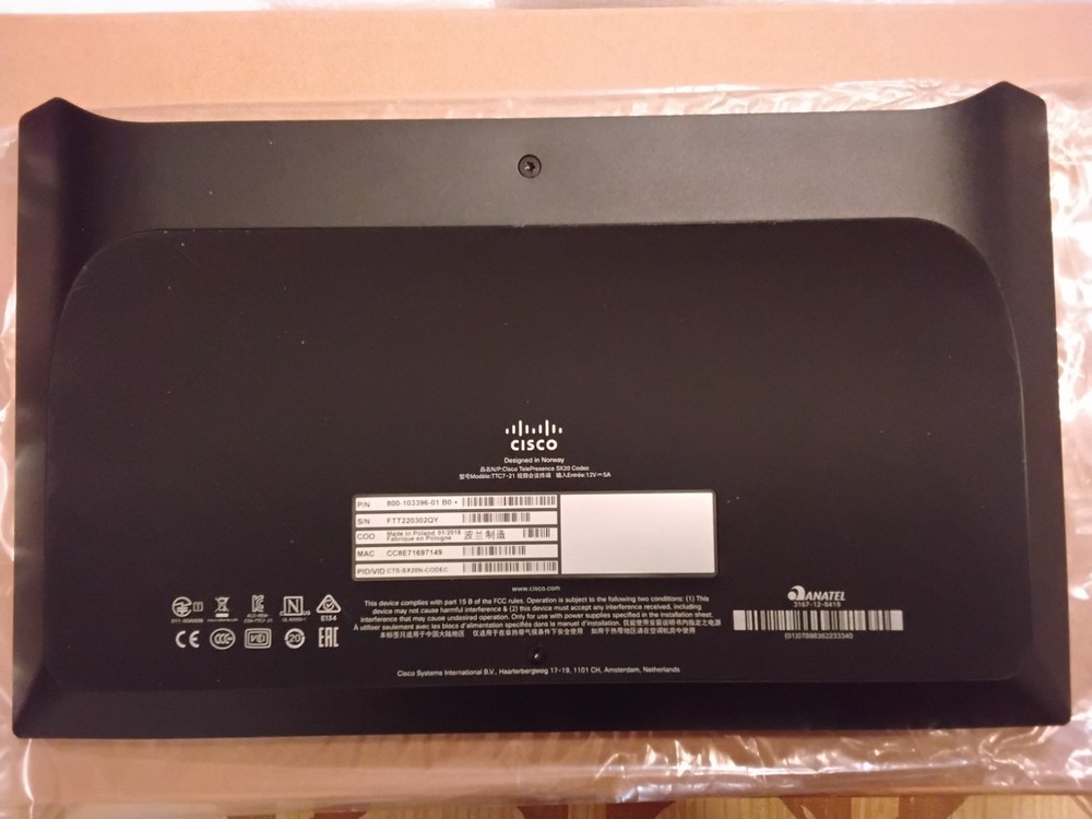 NEW OPEN BOX Cisco CTS-SX20N-CODEC Video Conference CODEC TTC7-21