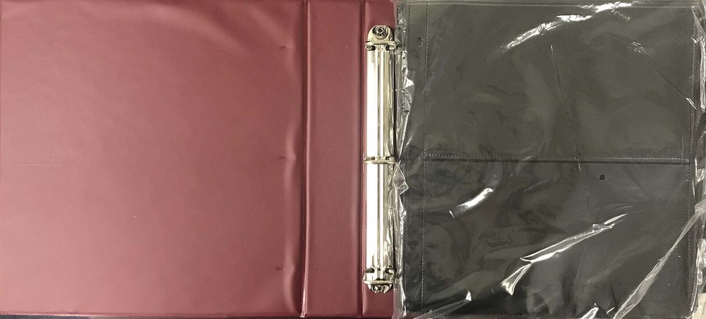 First Day Cover Album Red 3 Ring Binder Horizontal Setup Size 10 FDC Supersafe