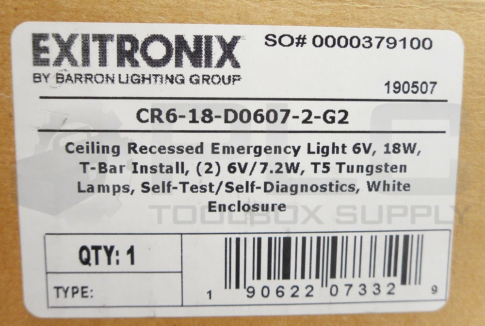NEW EXITRONIX CR6-18-D0607-2-G2 EMERGENCY LIGHT