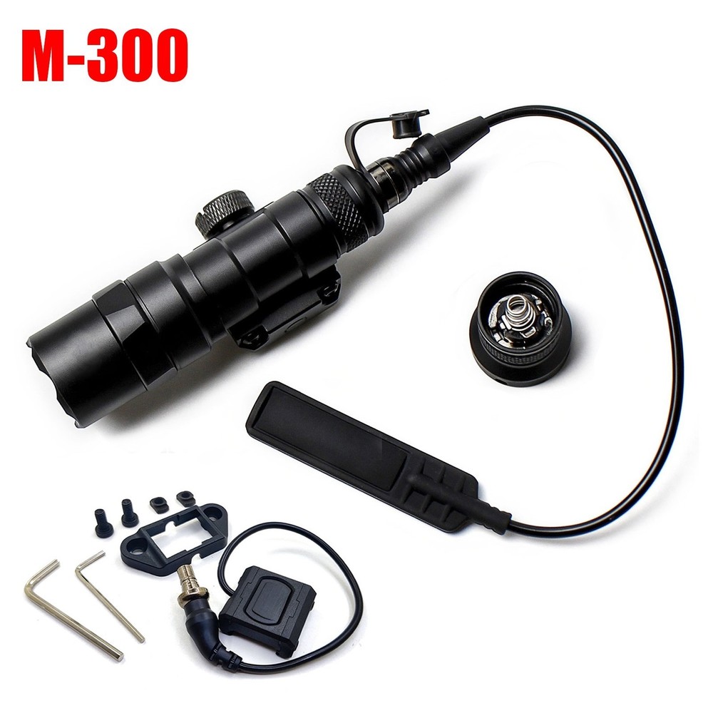 M300B Tactical Flashlight With Pressure Switch + Mod Button Switch for 20mm Rail