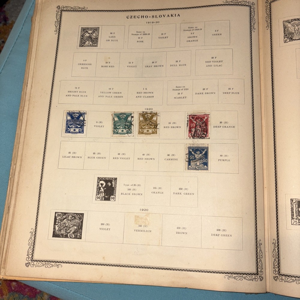 Antique International Junior Postage Stamp Album 1930 Including Stamps