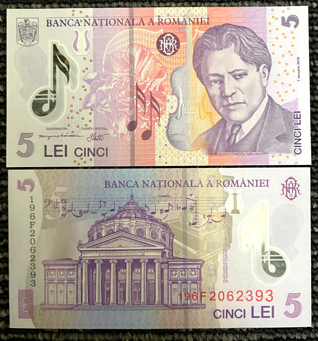 Romania 5 Lei Polymer 2019 (2018) Banknote World Paper Money UNC Currency