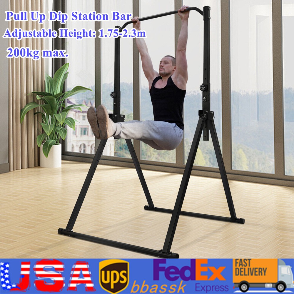 Adjustable Triangular Pull Up Dip Station Bar for Home Gym Strength Train 200kg