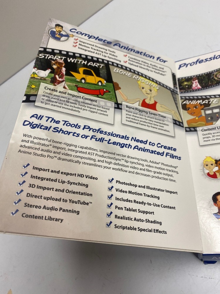 Anime Studio 6 Pro MAC CD design cartoons animations 3D models tools SEALED BOX