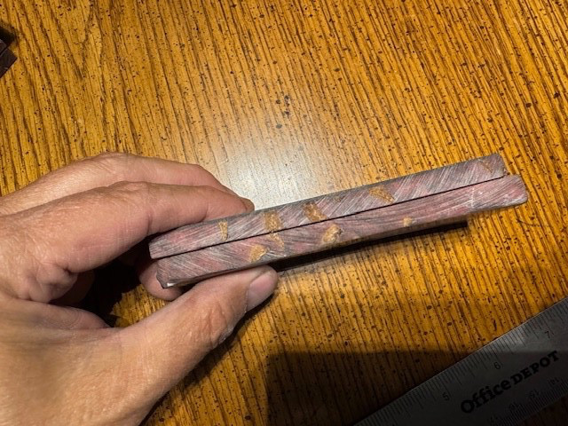 Pair of Beautiful deep Maroon leaf pattern Resin Knife Handle Blank Scale