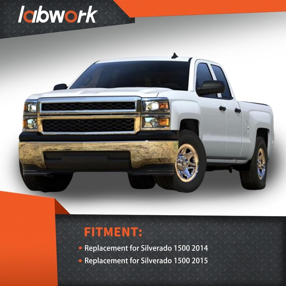 Primed Plastic Front Upper Bumper Cover Replacement for Silverado 1500 2014-2015