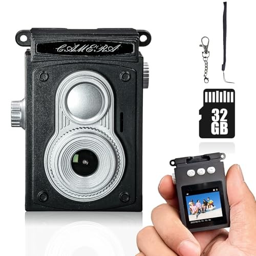 Mini Keychain Camera, Tiny Size, Wide Angle Lens, 32GB Included, Nostalgic