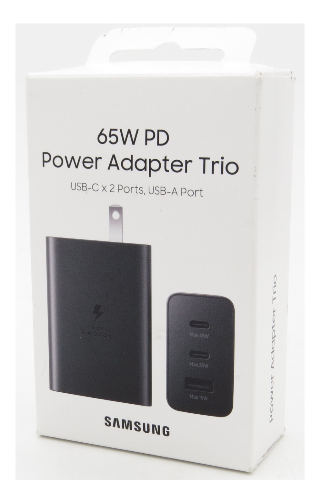 Samsung 65W PD 3.0 Trio Power Adapter  Super Fast Charging Wall Charger