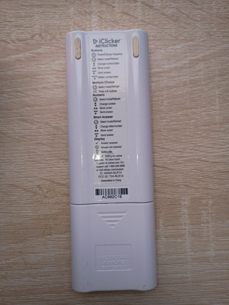 iClicker 2 Student Remote Response System Classroom Clicker Tested