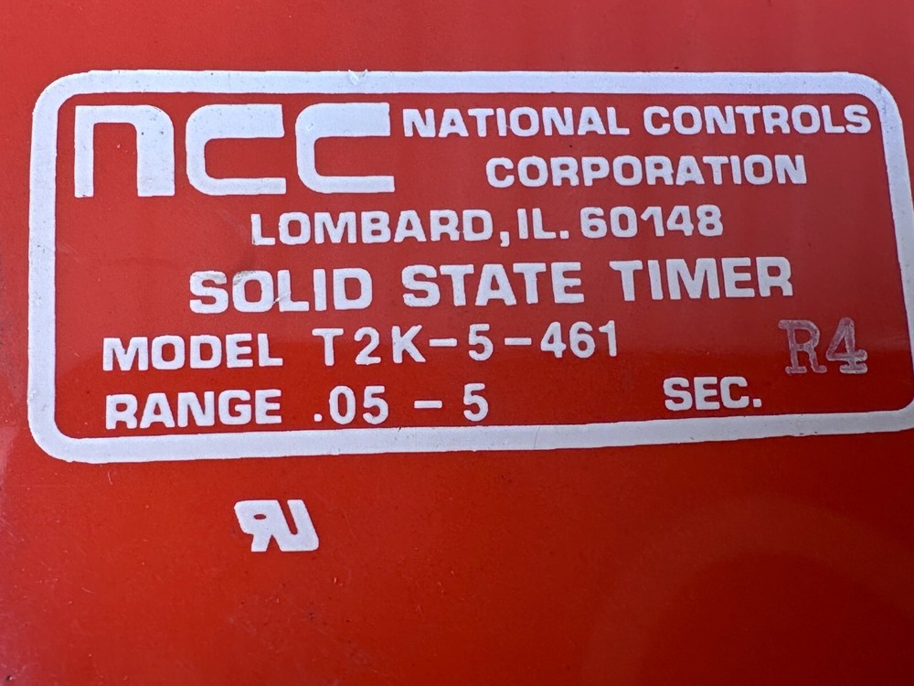 NATIONAL CONTROLS CORP Solid State Timer T2K-5-461 (Range .05 - 5 sec)