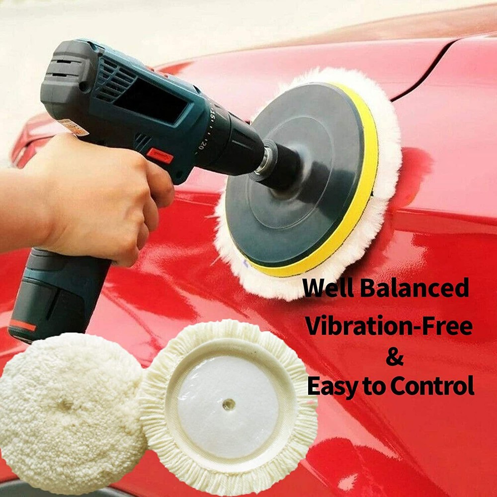 7Inch Polishing Pad Buffing Pad 5PC /Set Wool & Hook Buffer Pad for Car Polisher