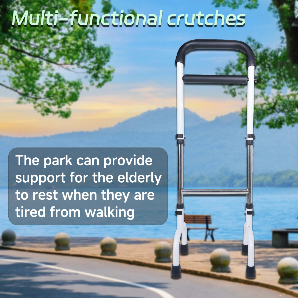 Assist Cane Height Adjustable Quick Assembly Walking Frame For Seniors Mobility