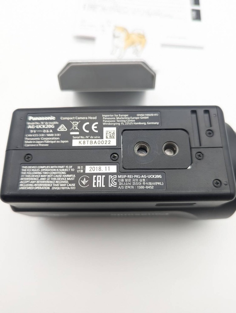 Panasonic AG-UCK20GJ 4K Camera Head + AG-C20003G Remote Operation Panel Set