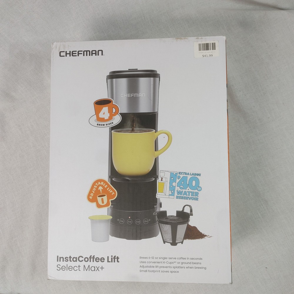 Chefman InstaCoffee Lift Select Max+ Single Serve Pod & Ground Coffee Maker
