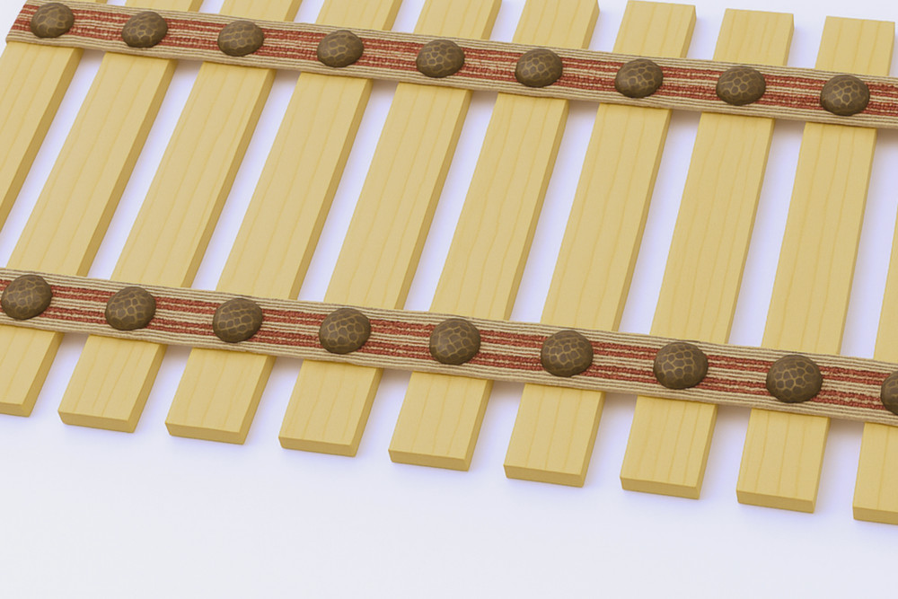 Rustic Western Full Bed Slats with Burlap Webbing & Decorative Tacks 2.5" Space