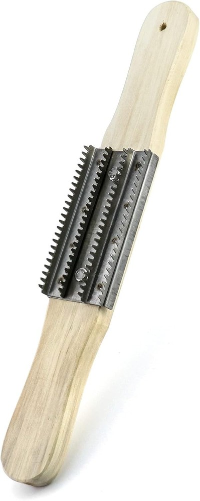 QWORK Buffing Wheel Rake, 15" Polishing Rake with Wooden Handle and...