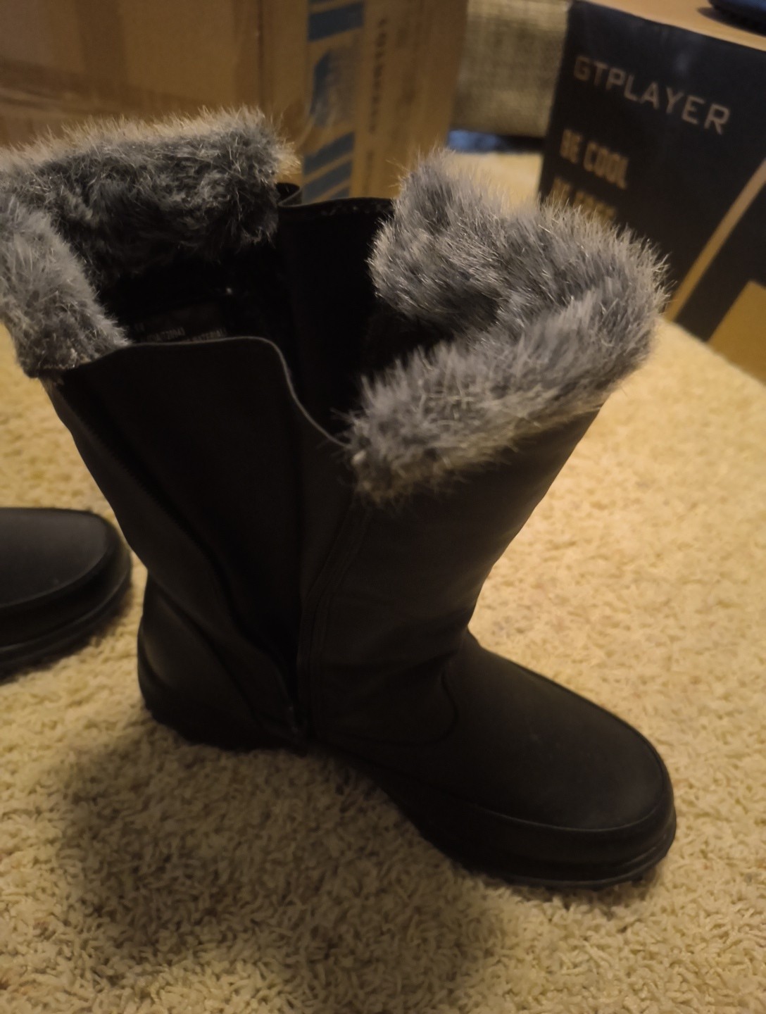 Totes Women's Lisa Waterproof Winter Boots Black Size 8 Fur Lined