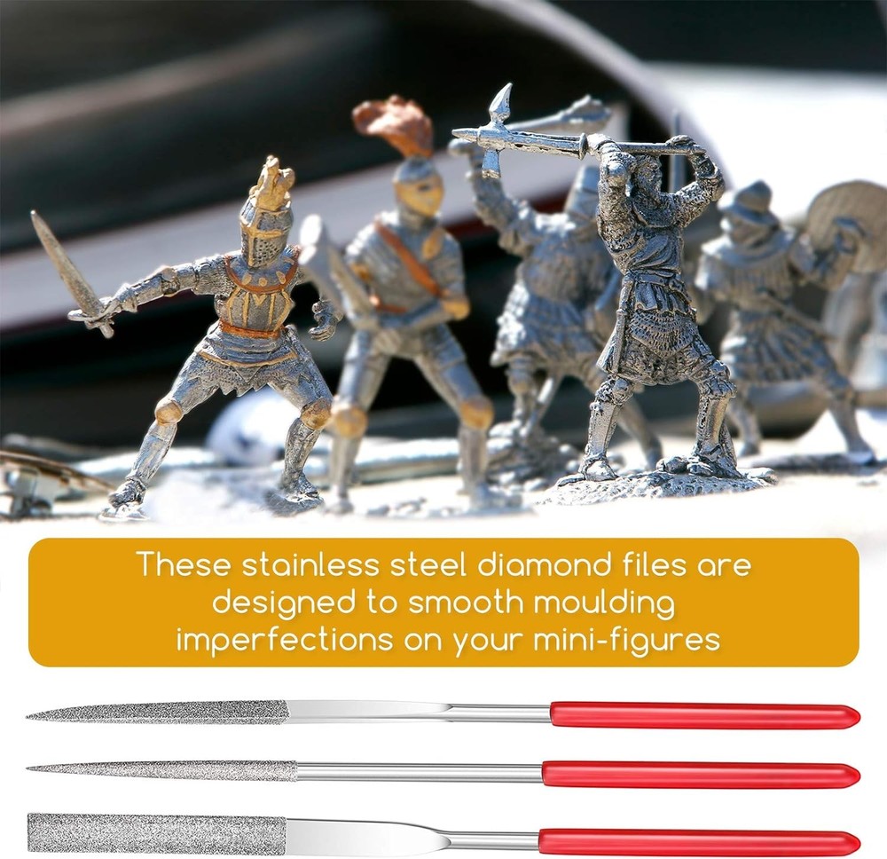 Miniature and Model Files, Includes Diamond File Set (Round, Flat and Triangular