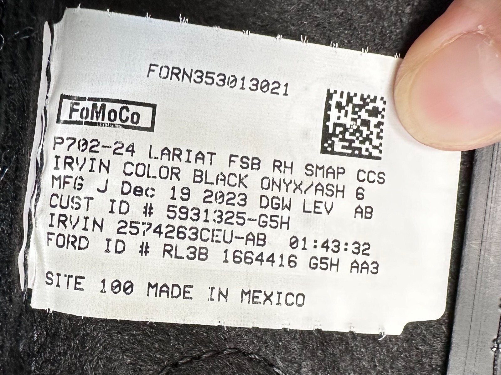 2024 ORIGINAL FORD F150 LARIAT LEATHER SEAT COVER UPHOLSTERY LIGHT BROWN PIPING