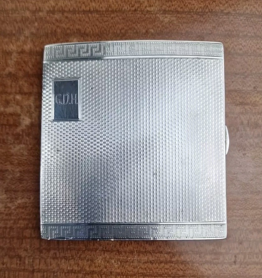 Solid Silver Cigarette Case Vintage Antique Engraved Dance Championship 1928