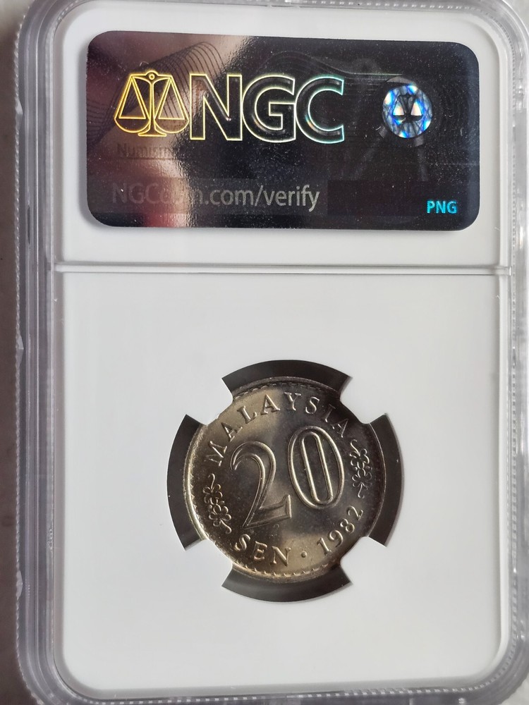 Malaysia 20 Sen 1982 NGC MS 66