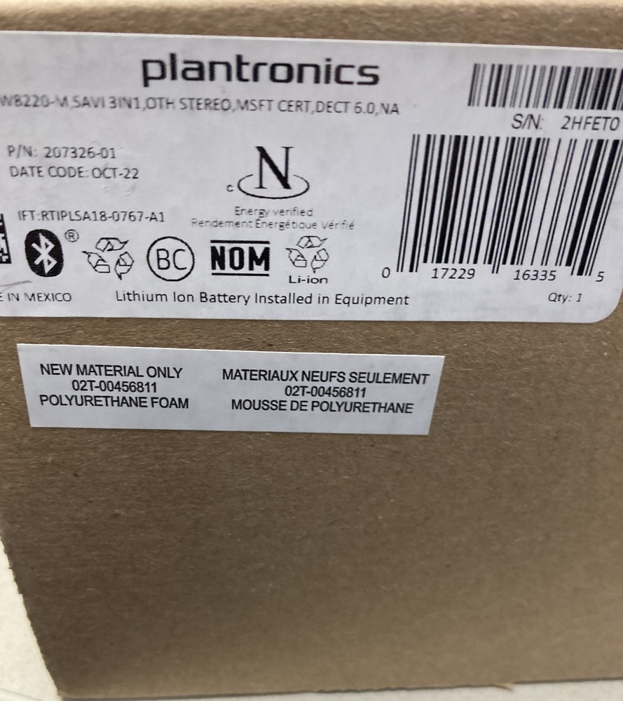 Poly Savi 8220 Office Wireless Headset- Black