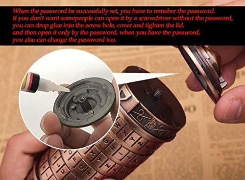 Cryptex Da Vinci Code Mini Cryptex Lock Puzzle Boxes with Special Copper